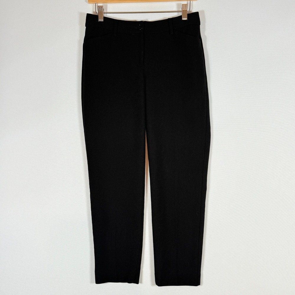 Talbots‎ Hampshire Ankle 2 Petite Black Flat Front Pants Trousers Work Career